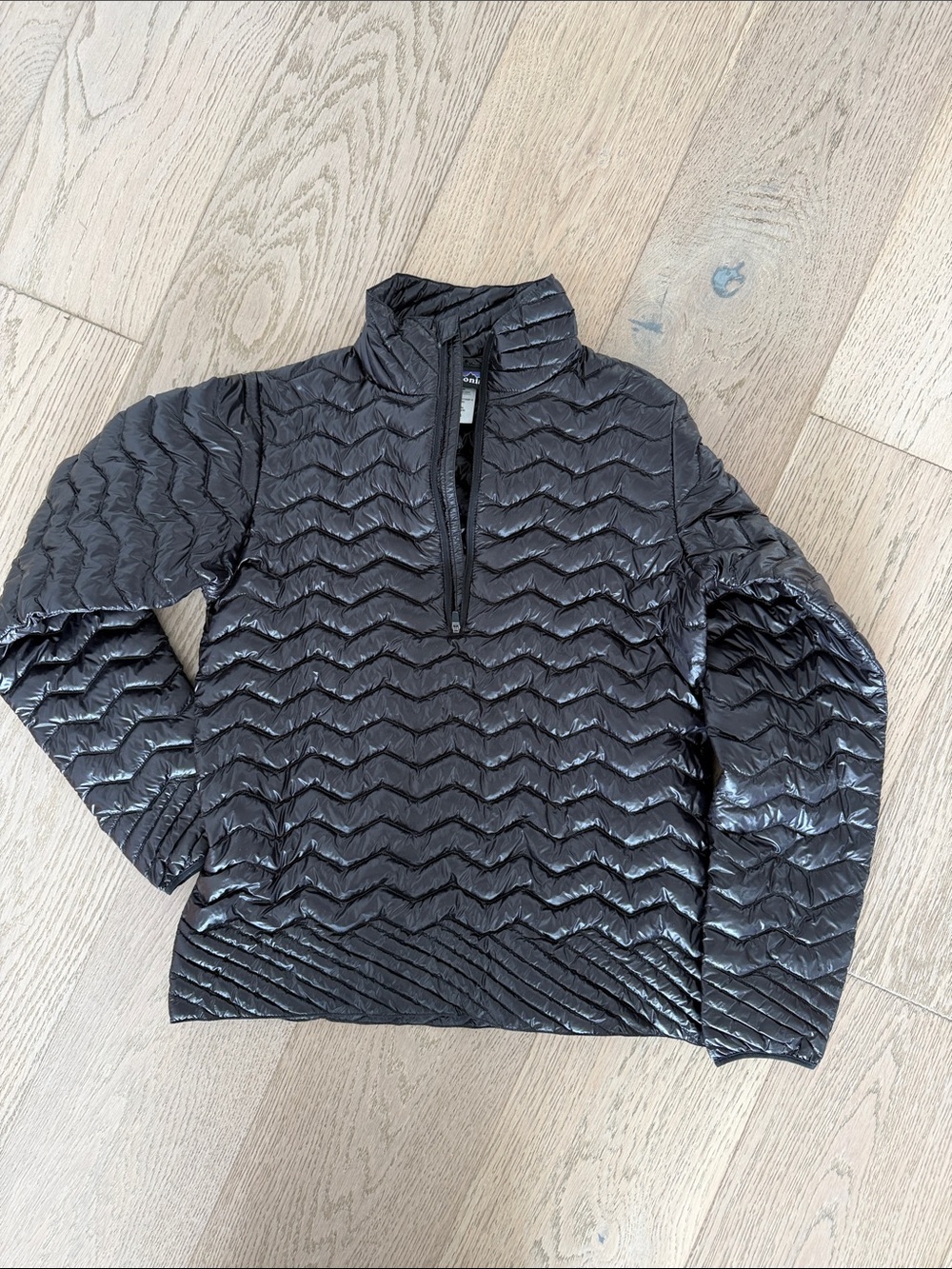Patagonia Women's Black Quilted Shiny Jacket with Logo